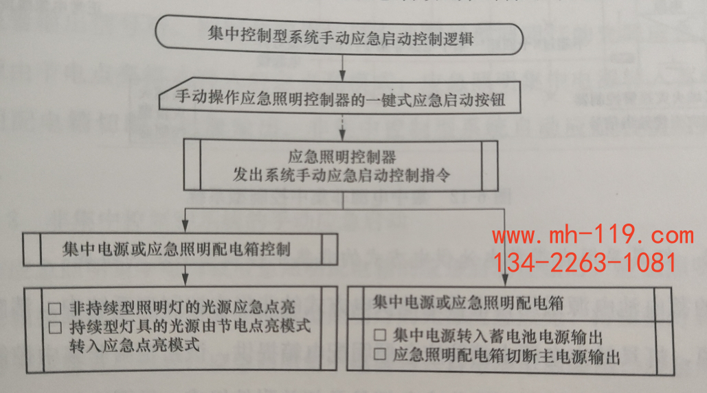 智能應(yīng)急照明疏散指示系統(tǒng)手動(dòng)應(yīng)急啟動(dòng)控制原理框圖.png